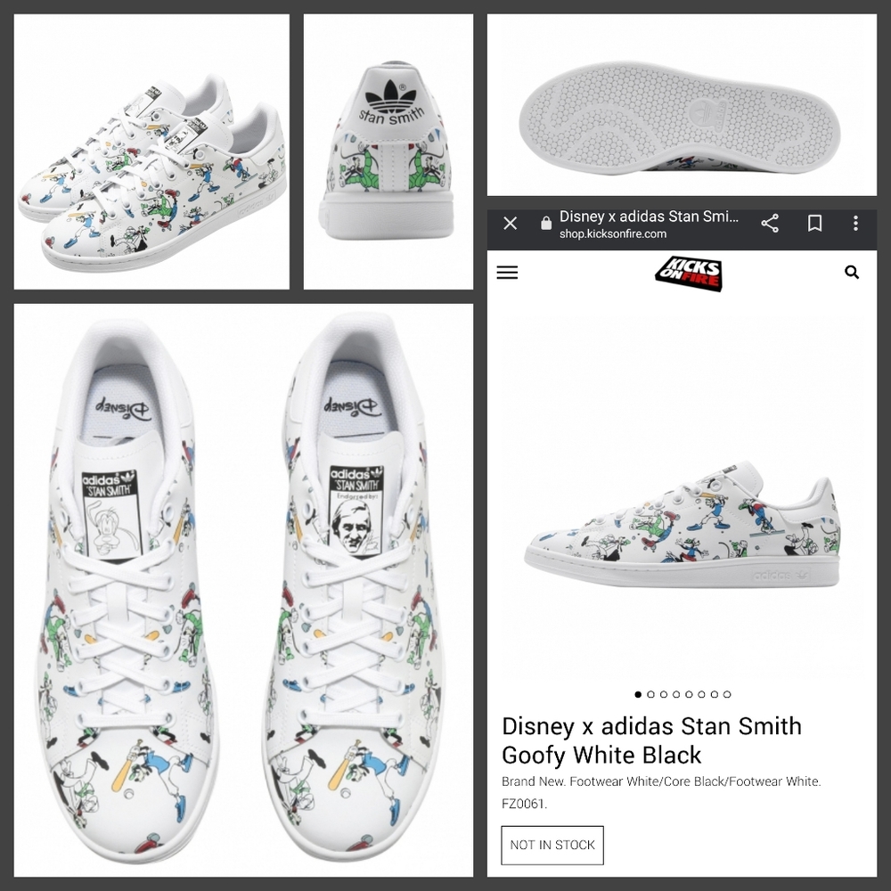 DISNEY X ADIDAS STAN SMITH GOOFY WHITE BLACK